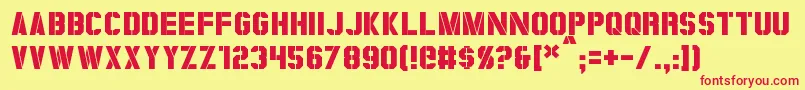 Coburn Font – Red Fonts on Yellow Background