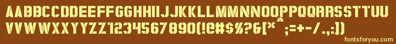 Coburn-fontti – keltaiset fontit ruskealla taustalla