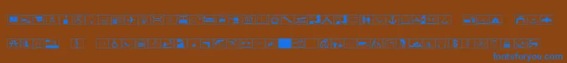 EsriErsInfrastructuresS1 Font – Blue Fonts on Brown Background