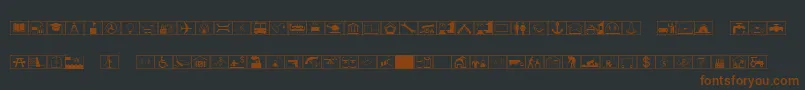 フォントEsriErsInfrastructuresS1 – 黒い背景に茶色のフォント
