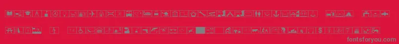 EsriErsInfrastructuresS1 Font – Gray Fonts on Red Background