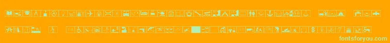 EsriErsInfrastructuresS1 Font – Green Fonts on Orange Background
