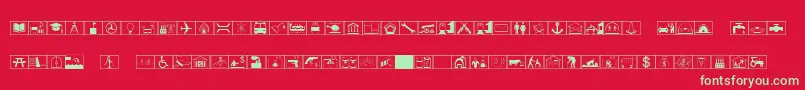 Шрифт EsriErsInfrastructuresS1 – зелёные шрифты на красном фоне