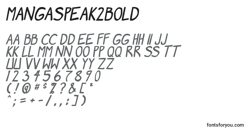 Schriftart MangaSpeak2Bold – Alphabet, Zahlen, spezielle Symbole