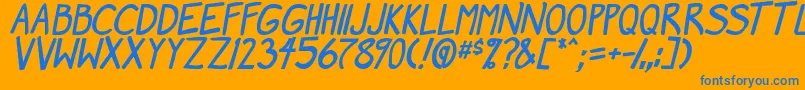 MangaSpeak2Bold Font – Blue Fonts on Orange Background