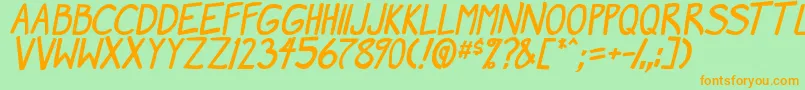 MangaSpeak2Bold Font – Orange Fonts on Green Background