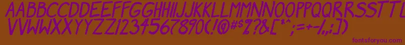 MangaSpeak2Bold Font – Purple Fonts on Brown Background