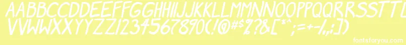 MangaSpeak2Bold Font – White Fonts on Yellow Background