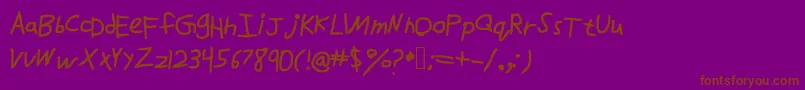 Drawfont Font – Brown Fonts on Purple Background