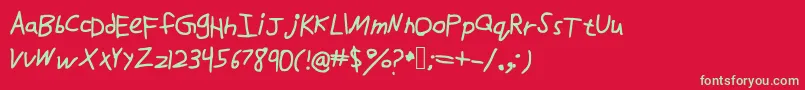 Czcionka Drawfont – zielone czcionki na czerwonym tle