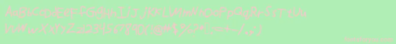 Drawfont Font – Pink Fonts on Green Background