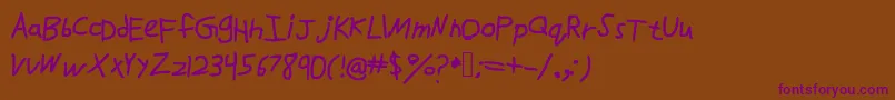 Drawfont Font – Purple Fonts on Brown Background