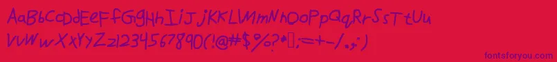 フォントDrawfont – 赤い背景に紫のフォント