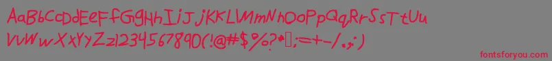 Drawfont-Schriftart – Rote Schriften auf grauem Hintergrund