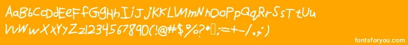 Drawfont Font – White Fonts on Orange Background