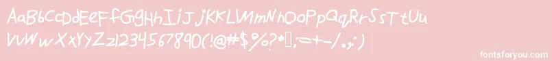 Drawfont Font – White Fonts on Pink Background