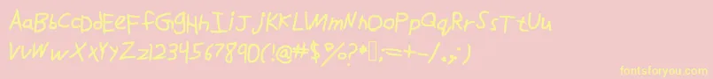 Drawfont Font – Yellow Fonts on Pink Background