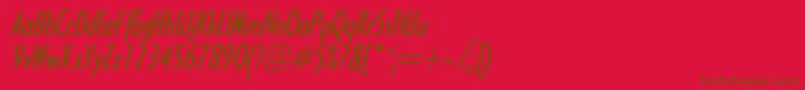 HalseylightcondsskBolditalic Font – Brown Fonts on Red Background