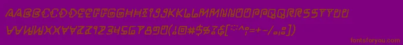 LifeformBbItalic-Schriftart – Braune Schriften auf violettem Hintergrund
