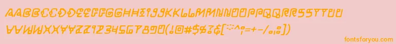 フォントLifeformBbItalic – オレンジの文字がピンクの背景にあります。