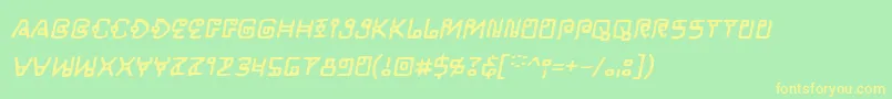 LifeformBbItalic Font – Yellow Fonts on Green Background