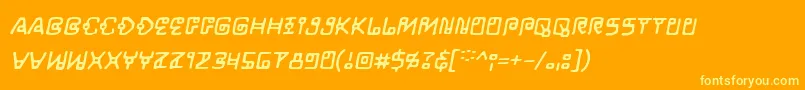 LifeformBbItalic-Schriftart – Gelbe Schriften auf orangefarbenem Hintergrund