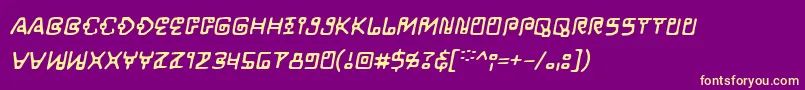 LifeformBbItalic Font – Yellow Fonts on Purple Background