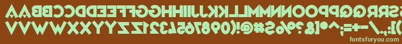 VarietРІMirage-fontti – vihreät fontit ruskealla taustalla