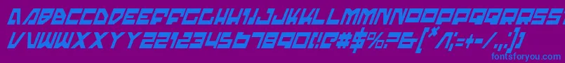 TrajiaCondensedItalic Font – Blue Fonts on Purple Background