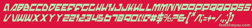 フォントTrajiaCondensedItalic – 赤い背景に緑の文字