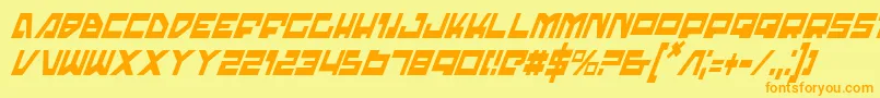 TrajiaCondensedItalic Font – Orange Fonts on Yellow Background