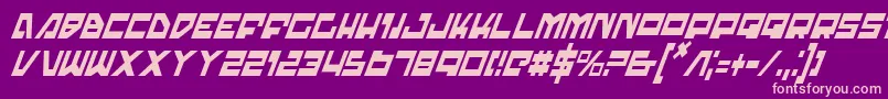 TrajiaCondensedItalic Font – Pink Fonts on Purple Background
