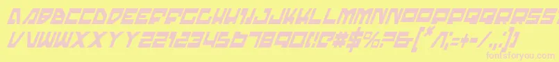 TrajiaCondensedItalic Font – Pink Fonts on Yellow Background