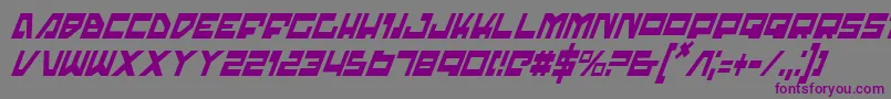 TrajiaCondensedItalic-Schriftart – Violette Schriften auf grauem Hintergrund