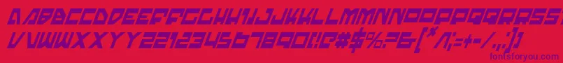 Czcionka TrajiaCondensedItalic – fioletowe czcionki na czerwonym tle