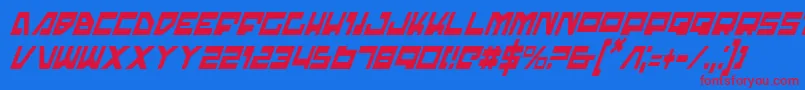 TrajiaCondensedItalic Font – Red Fonts on Blue Background