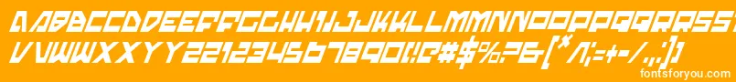 Шрифт TrajiaCondensedItalic – белые шрифты на оранжевом фоне