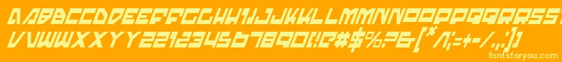 フォントTrajiaCondensedItalic – オレンジの背景に黄色の文字