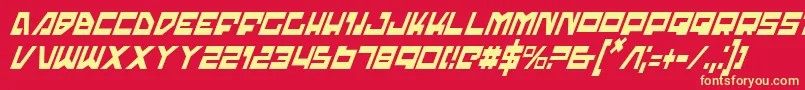 TrajiaCondensedItalic Font – Yellow Fonts on Red Background