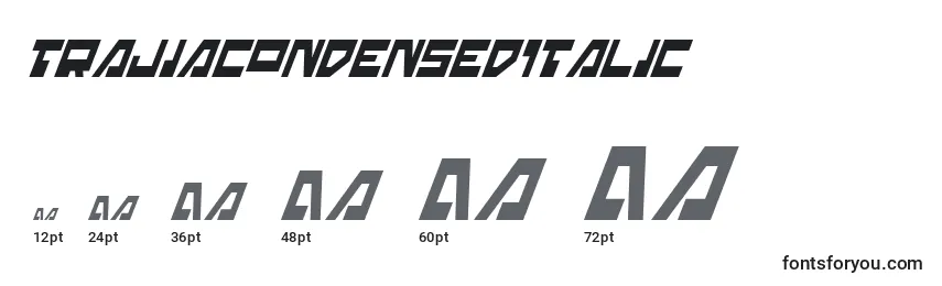 TrajiaCondensedItalic Font Sizes