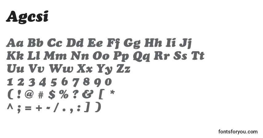 Agcsi Font – alphabet, numbers, special characters