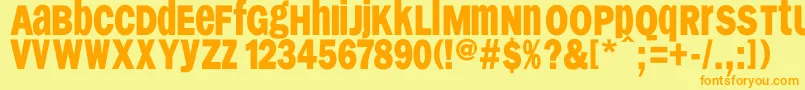 Franklyspokentwo Font – Orange Fonts on Yellow Background