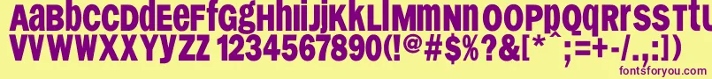 Franklyspokentwo Font – Purple Fonts on Yellow Background