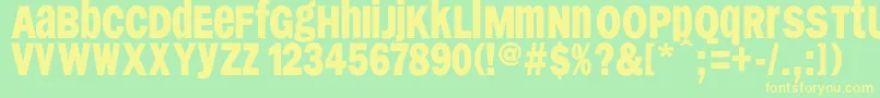 Franklyspokentwo Font – Yellow Fonts on Green Background