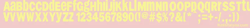 Fonte Franklyspokentwo – fontes amarelas em um fundo rosa