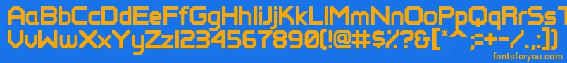 Pixelperfect Font – Orange Fonts on Blue Background