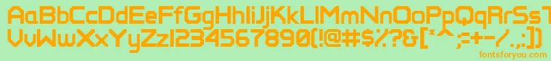 Pixelperfect Font – Orange Fonts on Green Background