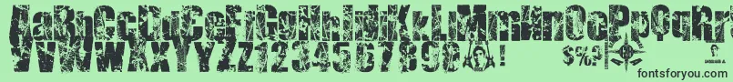 Deat+Deat Font – Black Fonts on Green Background