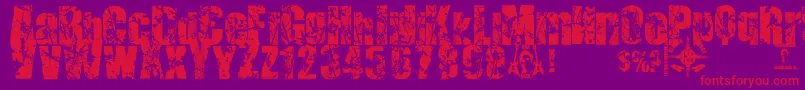 Czcionka Deat+Deat – czerwone czcionki na fioletowym tle
