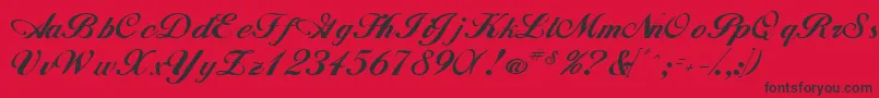 WhimsiScriptSsk Font – Black Fonts on Red Background